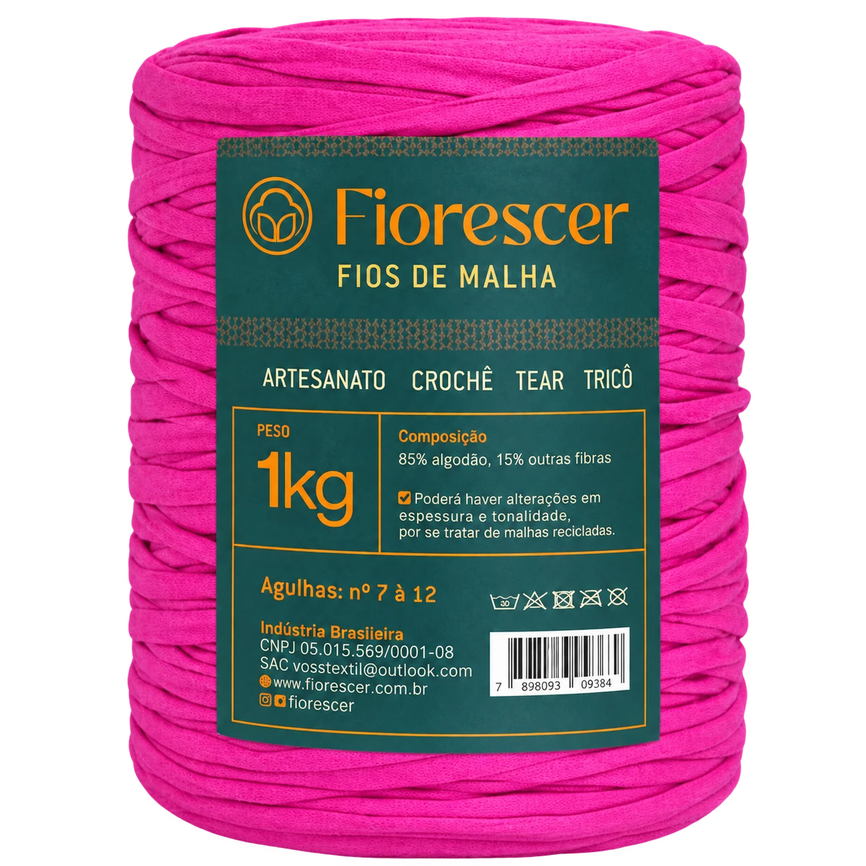Rolo rosa de 1 kg do Fio de Malha Residual Fiorescer